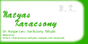 matyas karacsony business card